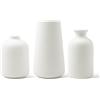 fanquare Set di 3 Vasi Moderni Bianchi, Vaso in Ceramica per la Decorazione del Soggiorno, del Caminetto e dell'ingresso, Vasi da Fiori Fatti a Mano per la Decorazione