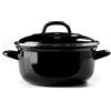 BK Indigo Patrimonio Olandese Casseruola Rotonda Smaltata con Coperchio con Rivestimento Antiaderente Ceramico Senza PFAS, 26 cm/5,2 Litri, Induzione, Lavabile in Lavastoviglie e in Forno, Nero