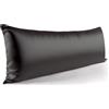 Zenssia Federa in raso per dormire sul fianco, 40 x 145 cm, nero, 1 pezzo | Federa in raso, morbida come la seta, protegge capelli e pelle, riduce l'attrito e le rughe, cerniera nascosta