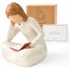 Cuayaes Soprammobili Moderni Statua di Lettura del Pensatore, Figura Dipinta a Mano in Resina Regalo per Lettori Amanti dei Libri, Soprammobile Sculture per Soggiorno Camera da Letto Ufficio Scrivania