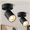 Ledronix Faretti da Soffitto Orientabili, Lampada GU10 Faretti LED da Soffitto Nero, 2 x 1 Luci Plafoniera LED Faretti, Moderna Faretti da Parete Interno per Corridoio, Soggiorno, Cameretta, Senza Lampadina