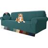 MAXIJIN Fodera per divano super elasticizzata per divano a 4 posti, fodere per divani extra large Jacquard Pet Dog Furniture Protector Fodera per divano aderente (4 posto, Verde Nerastro)