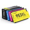 INK4U Cartucce 953XL Multipack Compatibile per HP 953 XL 953 Compatibili con HP OfficeJet Pro 8710 8720 8730 8740 7740 8715 8718 7730 8728 8719 7720 8725 8210 (Nero, Ciano, Magenta, Giallo)