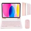 Nsyee Custodia con Tastiera e Mouse per iPad 11a Generazione (A16) 11 Pollici 2025, 10a Gene 10,9 Pollici 2022, Tastiera Wireless Bluetooth Rimovibile per IPad 11th 10th Gen， Italiano QWERTY-Rosa