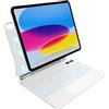 pankeybd Custodia con tastiera per iPad A16 2025 e iPad 10ª generazione 2022, Retroilluminazione a 7 colori, Trackpad multi-touch, Design magnetico fluttuante, Bianco