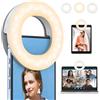 qirita Selfie Ring Light, Ricaricabile Clip-on Luce per Selfie ad Anello da 3 Modalità 48 LED Light, Telefono Luce ad Anello Video per Tablet, Laptop, Live Streaming, TikTok, Trucco e Videoconferenza