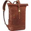 STILORD 'Harriet' Zaino Rolltop Pelle Zainetto per Bici da Uomo Donna Grande Daypack Porta PC 15,6-17 Pollici Zaino Viaggio Borsa Bandolera in Cuoio Genuino, Colore:cognac-marrone