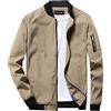 Generic Giacca da Uomo in Tinta Unita con Colletto alla Coreana con Zip Intera, Manica Lunga, Giacca Leggera, Trench Allentato Casual Giacca di Renna