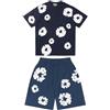 Générique Set corto maglietta stampata a fiori per donna/uomo, tuta da uomo/donna estiva con maglietta e pantaloni corti, tuta in cotone, abbigliamento sportivo Y2K set sportivo da jogging, 01-1-Marina Militare
