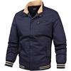 Generic Giacche in cotone leggero da uomo Primavera E Autunno Capispalla Casual con tasche Button down Trench Coat Uomo Cappotti a Giacche, Blu scuro, L