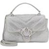 Pinko Borsa a mano LOVE LADY PUFF MINI argento da donna ricoperta di strass UNI
