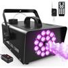 MOSFiATA Macchina del Fumo 1200W Macchina della Nebbia con 18 LED RGB per Halloween, Matrimoni, Feste, Discoteche, DJ Effetto Palcoscenico