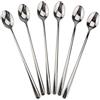 EPRHY - Cucchiaini da Ghiaccio con Manico Lungo, in Acciaio Inox 18/8, per mescolare Cocktail, tè, caffè, frullati, Bevande Fredde, Set da 6 (Resistente)