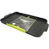 cosedacasa Bistecchiera Grande cm 45 x 28 Piastra griglia per arrostire Carne Pesce Verdure Barbecue Anche induzione o fornelli da Cucina Gas