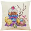 ZQMHCY Federe Cuscini Pollo Giallo Pasquale Copricuscini Divano Cotone e Lino Copri Cuscini per Divano Forte Traspirabilità Cuscini per Divano con Cerniera Nascosta Federe Cuscini 60x60cm/1 Pieces