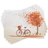 ABAKUHAUS Bicicletta Tovaglietta Americana Set di 4, Orange Tree Autunno, Tovagliette in Tessuto Lavabile per Tavolo da Pranzo Cena, Arancia