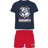eplusm Harry Potter Hogwarts - Pigiama a maniche corte, per bambini, estivo, 134 - 164 cm, Blu, 134-140