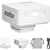 Godox IM20 Mini flash per fotocamera, tempo di riciclo 3s, tempo di flash 440 piena potenza, batteria al litio integrata per Fuji, Canon, Nikon, Sony, Olympus (bianco)