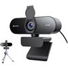 N newline Webcam PC 4K con 2 Microfoni e Treppiede, Full HD 1080P@60FPS, Autofocus PDAF+CDAF, 12MP, Suono Stereo Chiaro, Correzione della Luce, USB Telecamera PC per Windows MacOS