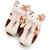 NICI 62171 Pantofole a forma di gatto portafortuna, calde e con suola antiscivolo, per ragazzi e ragazze, 36-39 (M), marrone