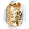 Dress Up America Gilet Di Paillettes Dorato Con Papillon Per Bambini - Costume Festa In Maschera
