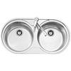 Teka DUETTA 2C Fregadero inox 2 cubetas redondas, 150mm, Mueble 90