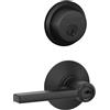Schlage FB50 N G LAT 622 Catenaccio Cilindro Singolo e Leva Latitude Entrata con Chiave, Nero Opaco