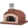 MAESTRO FERRETERO MOVELAR OLYMPUS MONS - Forno a legna esterno (Bordeaux 110 x 110 x 80 cm) - Forno da giardino in cemento, 3 coperchi in ceramica, cottura legno, isolato in sughero, perfetto per esterno