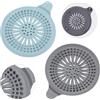 Alyvisun 2Pcs Silicone Raccogli Capelli Doccia con Ventosa, Filtro per Capelli Protezione Scarico, Universale Filtro di Scarico Anti Capelli per Cucina, Bagno (Blu + Grigio)