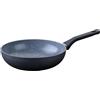 FACKELMANN Padella wok Cosmo - Ø 28 cm in alluminio pressato, rivestimento in ceramica Excilon senza PFAS, impugnatura soft touch, pulizia a mano, grigio