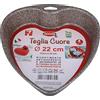 Graziano, Stampo Cuore per Crostata, Realizzato in Alluminio e Dotato di 7 Strati di Rivestimento Antiaderente e Antigraffio, Ideale per Realizzare Crostate Dolci e Salate, PFOA Free, ø 22 cm