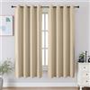 CUCRAF Tende oscuranti lunghe 137 cm, isolamento termico per camera da letto, tende oscuranti per cucina, soggiorno, set di 2 pannelli, 132 x 137 cm, beige chiaro