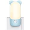 Alyvisun Luce Notturna per Bambini, Luce Notturna da Presa LED a Forma di Orso con 2 Modalità, Lampada da Parete Luce Notte Bambini Decor Camera da Letto Neonato, Scale, Corridoio (Blu)