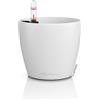 LECHUZA - Vaso da tavolo CLASSICO Color 12 Bianco | Vaso con sistema di irrigazione, indicatore del livello dell'acqua e inserto per piante | Superficie opaca | Ø 13 x 12 cm | 16691