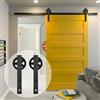 Randaco Set di raccordi per porte scorrevoli, 6.6FT-200cm, con una capacità di carico di 150kg, binario scorrevole in colore scuro, con ruote