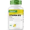 vit4ever Vitamina B12 Limone - 365 pastiglie in un anno di fornitura | Premium: 500 mcg di metilcobalamina attiva + vitamina C - Alto dosaggio - Vegan