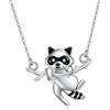 ONEFINITY Collibrione/Panda/Gufo/Scoiattolo/Pavone/Procione Collana in argento Sterling 925 con ciondolo a forma di animale colibrì, regalo per donna, Taglia unica, Argento, Nessuna pietra preziosa