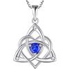 starchenie Collana con Nodo Celtico Collana con Pietre Portafortuna a Cuore in Argento 925 per donna