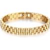 JSNOM Bracciale Uomo Acciaio Argento: Bracciali Cubano Acciao Inossidabile, Larghezza 8/10/12 mm, Regali Braccialetto Fidanzato Papà Uomo (Oro-12mm-20cm)