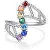 KINGWHYTE Anello Chakra da donna, Argento Sterling