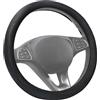 MyGadget Coprivolante Auto per Fiat 500 | Panda | Punto | BMW | VW Golf [ Volante da 37 a 39 cm ] - Copri Volante Universale in Pelle PU - Copristerzo Nero