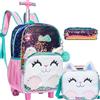 HTgroce Trolley per Zaino Scuola Elementare Ragazzo 3 in 1 Zaino Trolley Zaino con Ruote Zaino Scuola Trolley Elementare Bambina Ragazzo