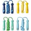 THE TWIDDLERS 4 Pezzi Salto della Corda in Cotone Regolabile con Manico in Legno Skipping Rope Adulti e Bambini, 260cm