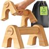 Praknu Parallele Calisthenics - 2x Maniglie per Flessioni in Legno - Ergonomiche e Antiscivolo con Borsa - Parallele Basse per Handstand, Dips e Push-Up - Attrezzatura Indoor e Outdoor