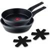 MasterPRO Gastro Reeco | Set di 2 padelle da 24 e 28 cm di diametro | Indicatore di temperatura | Alluminio fuso riciclato | Rivestimento antiaderente