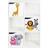 leomark Kubico Slim-Animali- libreria colorata per bambini libreria pratico scaffale in stile giocoso ideale per una sala giochi o una cameretta per bambini Dimensioni: 59,5 x 29 x 89,5 cm