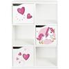 leomark Kubico Slim -Unicorno Rosa - libreria colorata per bambini, libreria, pratico scaffale in stile giocoso, ideale per una sala giochi o una cameretta per bambini Dimensioni: 59,5 x 29 x 89,5 cm