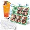 Zamety Stampo Ghiaccio Silicone, Stampo Ghiaccio, Orso Forme Ghiaccio, Senza BPA Stampi Ghiaccio Silicone, Stampi Ghiaccio con Coperchio per Cocktail Birra Whisky, Verde