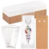 PH PandaHall 100pz Schede Espositive Portachiavi 15x5cm Porta Carte Portachiavi con 100pz Sacchetti Autosigillanti per Visualizzare Orecchini Collane Bracciali Gioielli