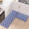 Fecialy Set di tappeti da cucina, 2 pezzi di tappetini e tappeti antiscivolo da cucina Set di tappetini da pavimento lavabili con supporto in silicone addensato, 40x60cm+40x120cm